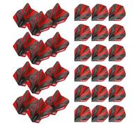 WINMAU Prism Delta Black and Red Extra Thick Dart Flights - 10 sets per pack (30 dart flights in total)