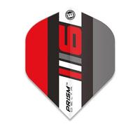 WINMAU Prism Delta Blade 6 Black Extra Thick Dart Flights - 1 set per pack (3 flights in total) (Red, Grey and White)