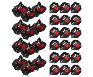 WINMAU Prism Delta Blade 6 Black Extra Thick Dart Flights - 10 sets per pack (30 dart flights in total)