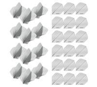 WINMAU Prism Delta Design Extra Thick Dart Flights - 10 sets per pack (30 dart flights in total) (White Zig Zag Standard)