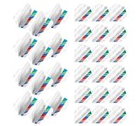 WINMAU Prism Delta Stripe Design Extra Thick Dart Flights - 10 sets per pack (30 flights in total) (White & Green)