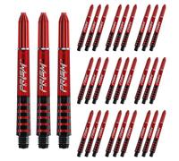 WINMAU Prism Force Red Medium Polycarbonate Dart Stems (Shafts) - 10 sets per pack (30 dart stems in total)