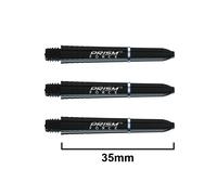 WINMAU Prism Force Solid Black Short Polycarbonate Dart Stems - 1 set per pack (3 shafts in total)