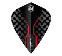 WINMAU Prism Zeta Black and Red Kite Shape Dart Flights - 1 set per pack (3 flights in total)