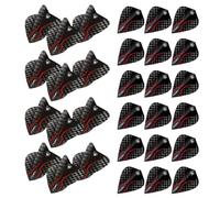 WINMAU Prism Zeta Black and Red Kite Shape Dart Flights - 10 sets per pack (30 dart flights in total)