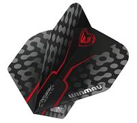 WINMAU Prism Zeta Black, Grey & Red Extra Thick Dart Flights - 1 set per pack (3 flights in total)