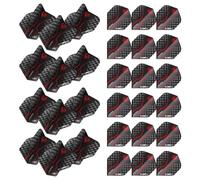 WINMAU Prism Zeta Black, Grey & Red Extra Thick Dart Flights - 10 sets per pack (30 dart flights in total)