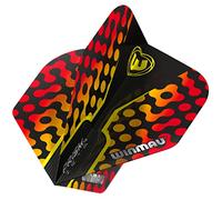 WINMAU Prism Zeta Black, Yellow & Red Extra Thick Dart Flights - 1 set per pack (3 flights in total)