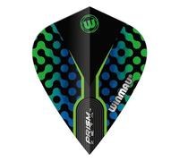 WINMAU Prism Zeta Blue, Black and Green Kite Shape Dart Flights - 1 set per pack (3 flights in total)