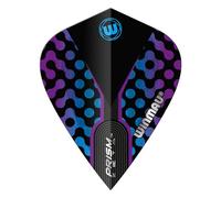 WINMAU Prism Zeta Blue, Black and Purple Kite Shape Dart Flights - 1 set per pack (3 flights in total)
