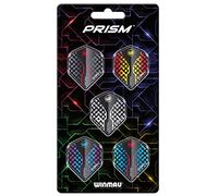 WINMAU - Prism Zeta Dart Flight Collection - Dart Flights 5 Sets Per Pack (15 in Total) Extra Thick 100 Micron - Standard Shape Darts Flights - Professional Darts Accessories