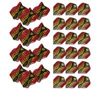 WINMAU Prism Zeta Pattern Design Extra Thick Dart Flights - 10 sets per pack (30 dart flights in total) (Black, Yellow & Red)