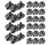 WINMAU Prism Zeta Pattern Design Extra Thick Dart Flights - 10 sets per pack (30 dart flights in total) (Black, Grey & White)