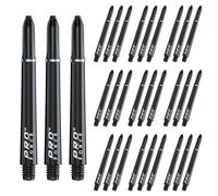 WINMAU Pro-Force Black Medium Nylon Ring Grip Dart Stems (Shafts) - 10 sets per pack (30 dart stems in total)