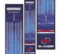WINMAU Outshot Darts Mat with Oche Lines | PDC Official Blade 6 Dartboard Mat | Soft-Feel Dart Floor Protector | Checkout Reference | Darts Oche Mats with Throw Line for Soft Tip and Steel Tip