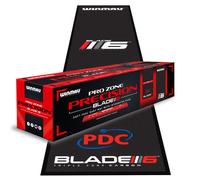 WINMAU Darts Mat - Pro Zone Precision Blade 6 Soft Feel Dart Mat with Raised Integrated Oche Line for Steel Tip - Floor Protection for Dart Board