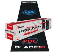 WINMAU Darts Mat - Pro Zone Precision PVC Dart Mat with Raised Integrated Oche Line for Steel Tip - Floor Protection for Dart Board