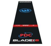 WINMAU Darts Mat - Pro Zone Precision PVC Dart Mat with Raised Integrated Oche Line for Steel Tip - Floor Protection for Dart Board