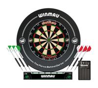 WINMAU Diamond Plus Dartboard Surround Set - Professional Darts Accessories - Includes Diamond Plus Dart board, Surround, 2 Sets of Precision Darts & more