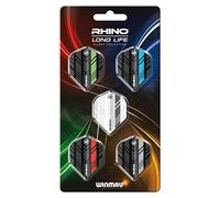 WINMAU - Rhino Dart Flight Collection - Dart Flights 5 Sets Per Pack (15 in Total) Extra Thick 100 Micron - Standard Shape Darts Flights - Professional Darts Accessories