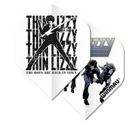 WINMAU Rock Legends Dart Flights - 1 Set Per Pack (Total 3 Dart Flights) Available in Varying Designs (Thin Lizzy, Double Sided White)