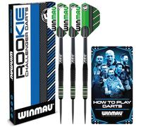 WINMAU Rookie Green Steeltip Brass Darts Set | Single or Multi Sets | Includes Flights and Shafts (Stems) | Exclusive Darts Booklet | Blue, Red and Green |