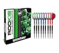 WINMAU Rookie Steeltip Brass Darts Set | Single or Multi Sets | Includes Flights and Shafts (Stems) | Exclusive Darts Booklet | Blue, Red and Green |