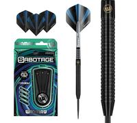 Winmau Sabotage Black Darts Steel Tip 90% Tungsten