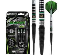 WINMAU Darts - Sniper Black 23g - 90% Professional Tungsten Darts Set with Dart Flights and Dart Stems (Shafts)