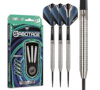 WINMAU Sabotage Onyx 24g Tungsten Steeltip Darts Set with Prism Flights and Shafts (Stems)