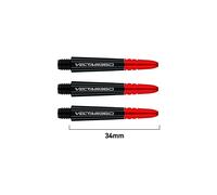 WINMAU Dart Shaft - Vecta Blade360 Polycarbonate Dart Stems - 1 Set per pack (3 darts Shafts in total) - Professional Darts Accessories - Black & Red Blade360 Short Shafts