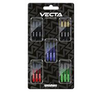 WINMAU - Vecta Dart Stems Collection - Dart Shafts 5 Sets Per Pack (15 in Total) - Medium Darts Shafts - Professional Darts Accessories - Contains Black, Blue, Red, Green and Black & Gold