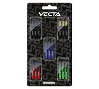 WINMAU Vecta Dart Stems Collection Dart Shafts 5 Sets Per Pack 15 in Total Medium Darts Shafts Professional Darts Accessories Contains Black Bl