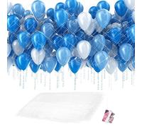 Winmist Glimpse 16ft Balloon Drop Bag with Pull Cord Large Balloon Bags for Transport New Years Balloon Drop Net for Ceiling Release Birthday Graduation Celebration Gender Reveal Party Supplies, White