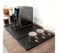Winmist Glimpse Coffee Machine Mat with Raised Edges 2in1 Coffee Mat Automatic Espresso Machine Accessory for Sink Countertops Dish Drying Kitchen Counter Bar (23.62IN*15.75IN*0.47IN)