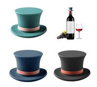 winmiya 3Pcs Wine Bottle Stoppers Silicone Bottle Stoppers Funny Top Hat Bottle Stopper Reusable Silicone Stopper Cap Reusable Bottle Saver Sealer Wine Cork for Wine Bottle Beer Corks