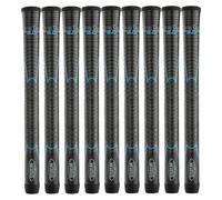 Winn Grips 32DT-JBK Dri-Tac 2.0 series Advance Polymer Technology, 9 Piece Golf Grip Bundle-Undersize, Jet Black Blue