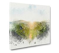 Winnats Pass Hope Valley Canvas Print | Gallery Wrapped 30mm Frame Wall Art | 20x20 inches | Ready to Hang | Abstract Landscape Picture | Living Room Bedroom Lounge Office