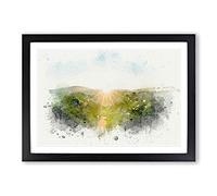 Winnats Pass Hope Valley in Abstract Framed Print | A2 Black Framed Wall Art | Ready to Hang | Abstract Landscape Picture | Living Room Bedroom Lounge Office