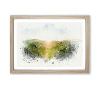 Winnats Pass Hope Valley in Abstract Framed Print | A2 Oak Framed Wall Art | Ready to Hang | Abstract Landscape Picture | Living Room Bedroom Lounge Office