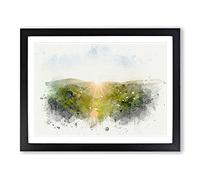 Winnats Pass Hope Valley In Abstract Modern Art Framed Print | A2 Black Framed Wall Art | Ready to Hang | Abstract Landscape Picture | Living Room Bedroom Lounge Office