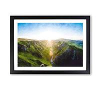 Winnats Pass Hope Valley Painting Framed Print | A2 Black Framed Wall Art | Ready to Hang | Modern Landscape Picture | Living Room Bedroom Lounge Office