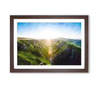 Winnats Pass Hope Valley Painting Framed Print | A2 Walnut Framed Wall Art | Ready to Hang | Modern Landscape Picture | Living Room Bedroom Lounge Office