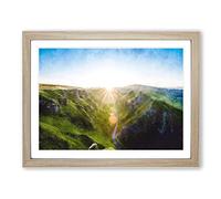 Winnats Pass Hope Valley Painting Modern Art Framed Print | A2 Oak Framed Wall Art | Ready to Hang | Modern Landscape Picture | Living Room Bedroom Lounge Office