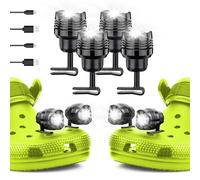 WINNDACHI Headlights - 4pcs LED Lights for Shoes Charm Accessories, IP68 Waterproof for Adults and Kids - Hiking, Walking Dog and Camping Gear Essentials-0912, Aluminum, No Gemstone