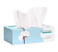 Winner 100 Ct Disposable Face Towel, Biodegradable and Unscented 100% Cotton Tissue, Chemical-Free and Plastic-Free Face Cloths, for Makeup Removing, Skin Cleaning, Traveling, 20 x 20 cm, 1 Pack