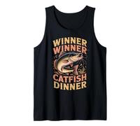 Winner Catfish Dinner Fisherman Fish Angler Catfish Fishing Tank Top
