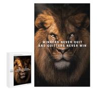 Winner Never Quit, 1000 PCS Wooden Jigsaw Puzzle for Adults, Family Puzzle Night; for Shared Table Time