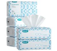 Winner Soft Face Towels, 100% USDA Biobased Facial Towels, Unscented Cotton Tissues for Sensitive Skin, Oeko-TEX Certified Face Towelettes Disposable, Makeup Remover Dry Wipes, 600 Ct, Pack of 6