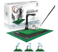 WINNER SPIRIT Real Swing 300 Golf Swing & Hitting Trainer, True Impact, Checking Path After Swing Practice Mat Groover Training Aid, Height Adjustable (Real Swing 300)